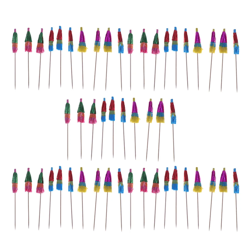 

50Pcs Umbrellas Shaped Fruit Picks Delicate Party Picks Cupcake Picks for Drinks Party