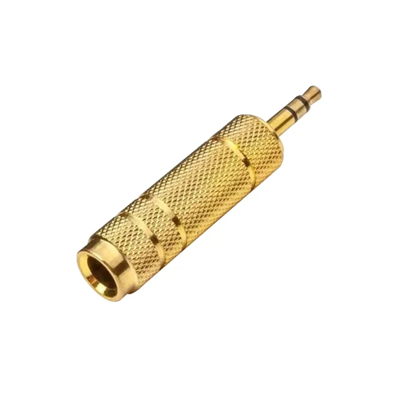 3 5 мм до 6 35 разъем для наушников 3-полюсный Золотой Разъем динамик аудио адаптер