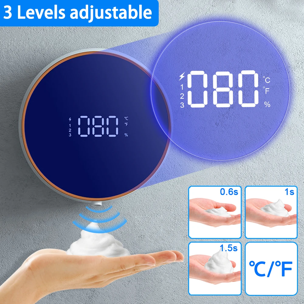 

Automatic Soap Dispenser USB Touchless Liquid Foam Machine Wall-mounted Infrared Sensor Electric Hands Free Hand Sanitizer Tool