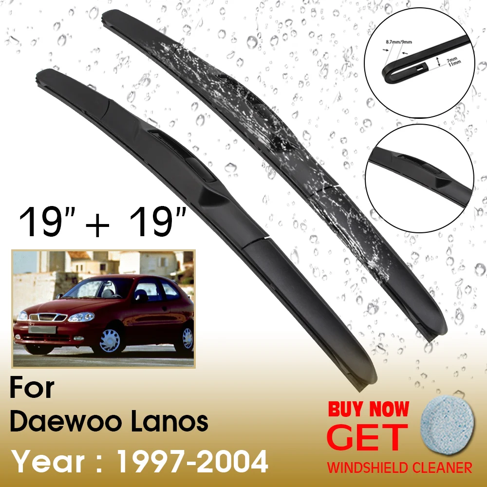 

Car Wiper Blade For Daewoo Lanos 19"+19" 1997-2004 Front Window Washer Windscreen Windshield Wipers Blades Accessories