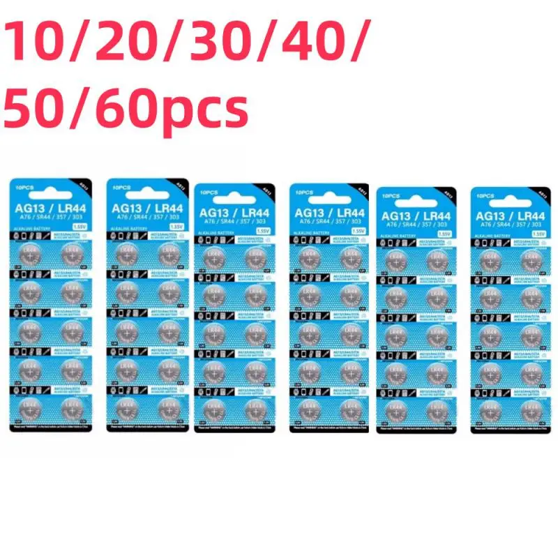 Новый щелочной аккумулятор AG13 LR44 A76 1 5 В SR44SW Pila 357 303 для часов игрушек литиевый без