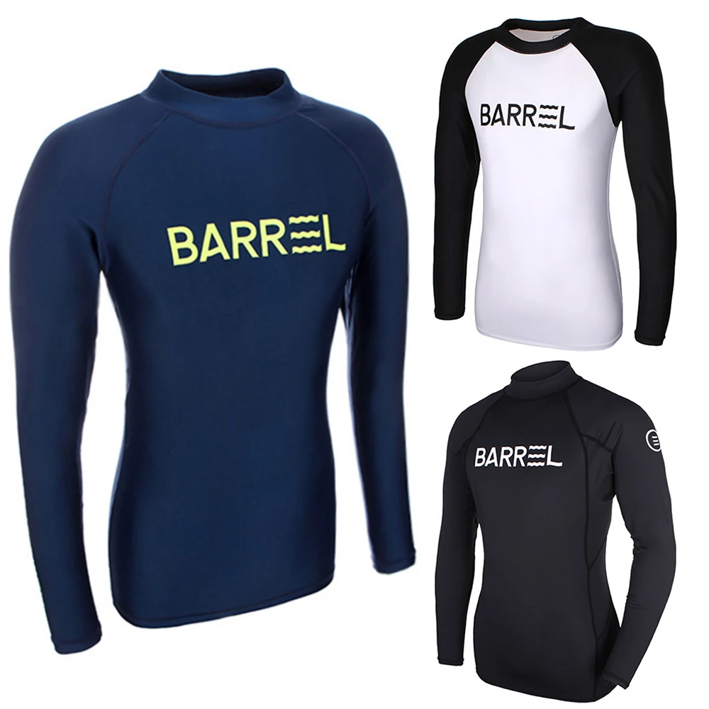 Men's split long-sleeved Lycra sunscreen swimsuit surf windbreaker UV protection water sports quick-drying swim surf top 2022