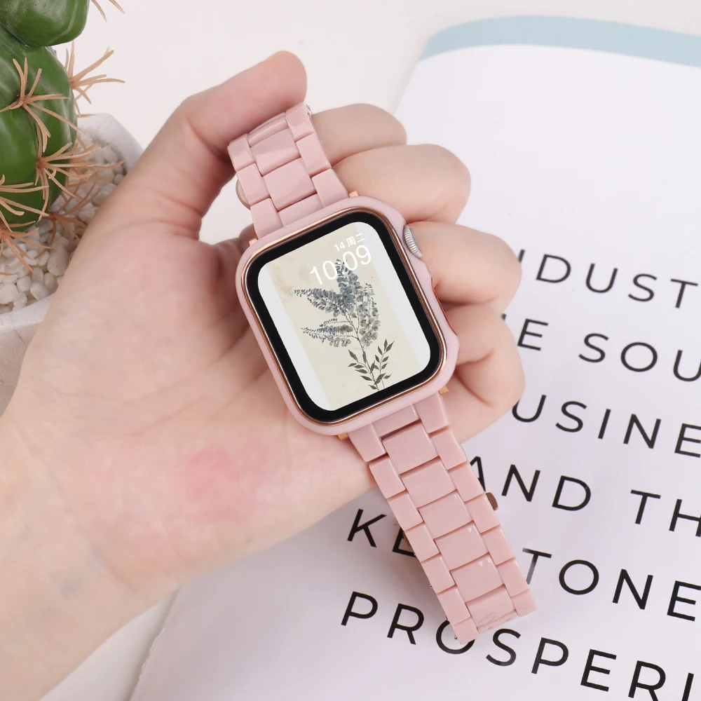 

Slim bracelet + full cover case suitable for Apple Watch Band SE 45 44 42mm Ladies Watch Band Smart Series 76543 414038mm Relate