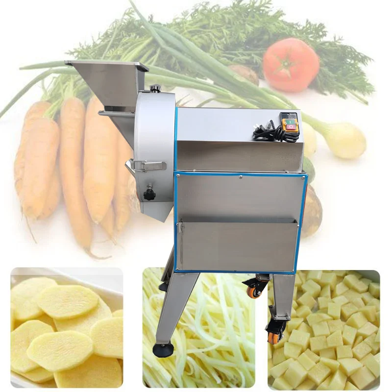 

Automatic Vegetable Shredder Slicer Diced For Potato Radish Onion Cucumber Commercial Vegetable Cutting Machine