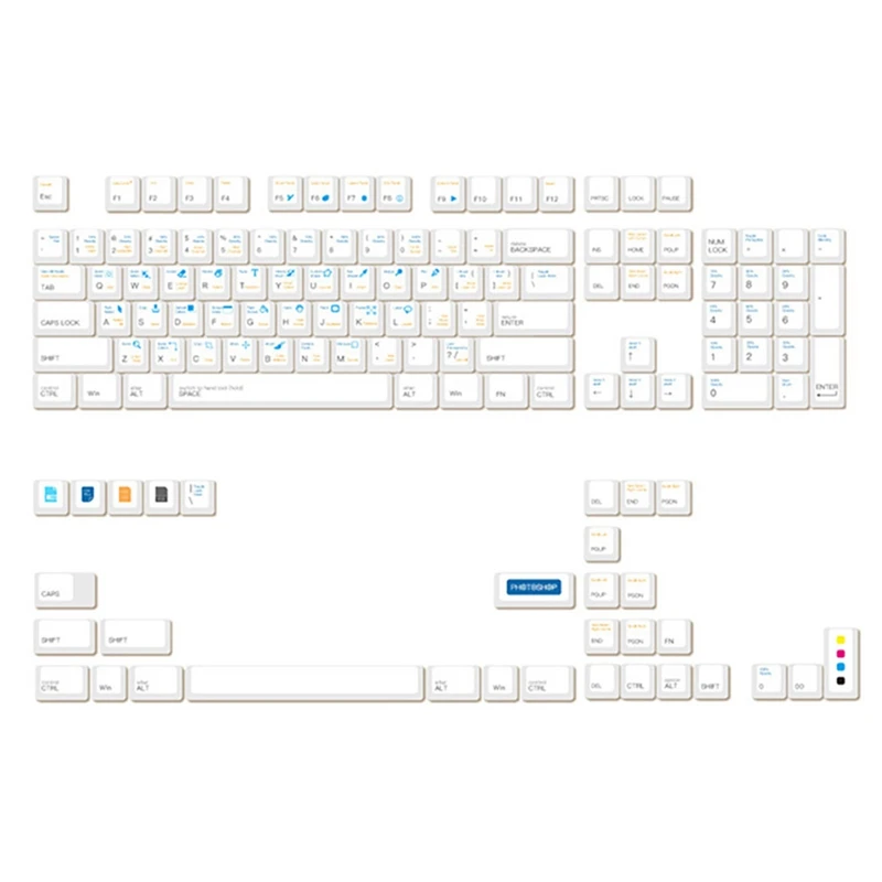 

PBT Keycap 136-Key PS High Sublimation Mechanical Keyboard Keycap 6.25U 7U Space Full Set Of Keycaps