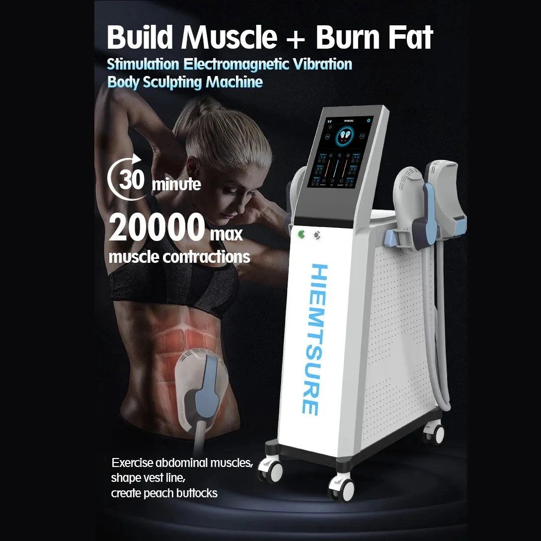 

Latest Ems Sculpting Machine Weight Loss Burn Fat Electromagnetic Equipment Body Slimming Muscle Stimulate 4 Handles Salon
