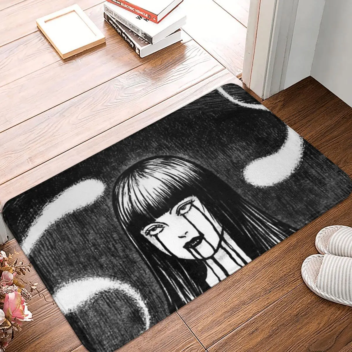 

Junji Ito Tomie Kawakami Non-slip Doormat Kitchen Mat Ghost Balcony Carpet Welcome Rug Bedroom Decorative