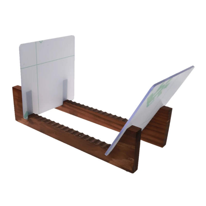 Wood Vinyl Record Storage Holder Stacks up to 50 Albums Wood Stand with Clear Acrylic Ends Modern Portable Record Racks
