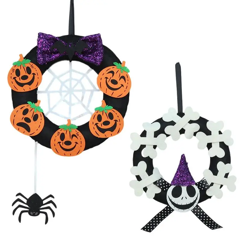 

Halloween Wreath Spooky Halloween Artificial Garland Door Decor Halloween Wreath For Home Wall Door Halloween Party Decorations