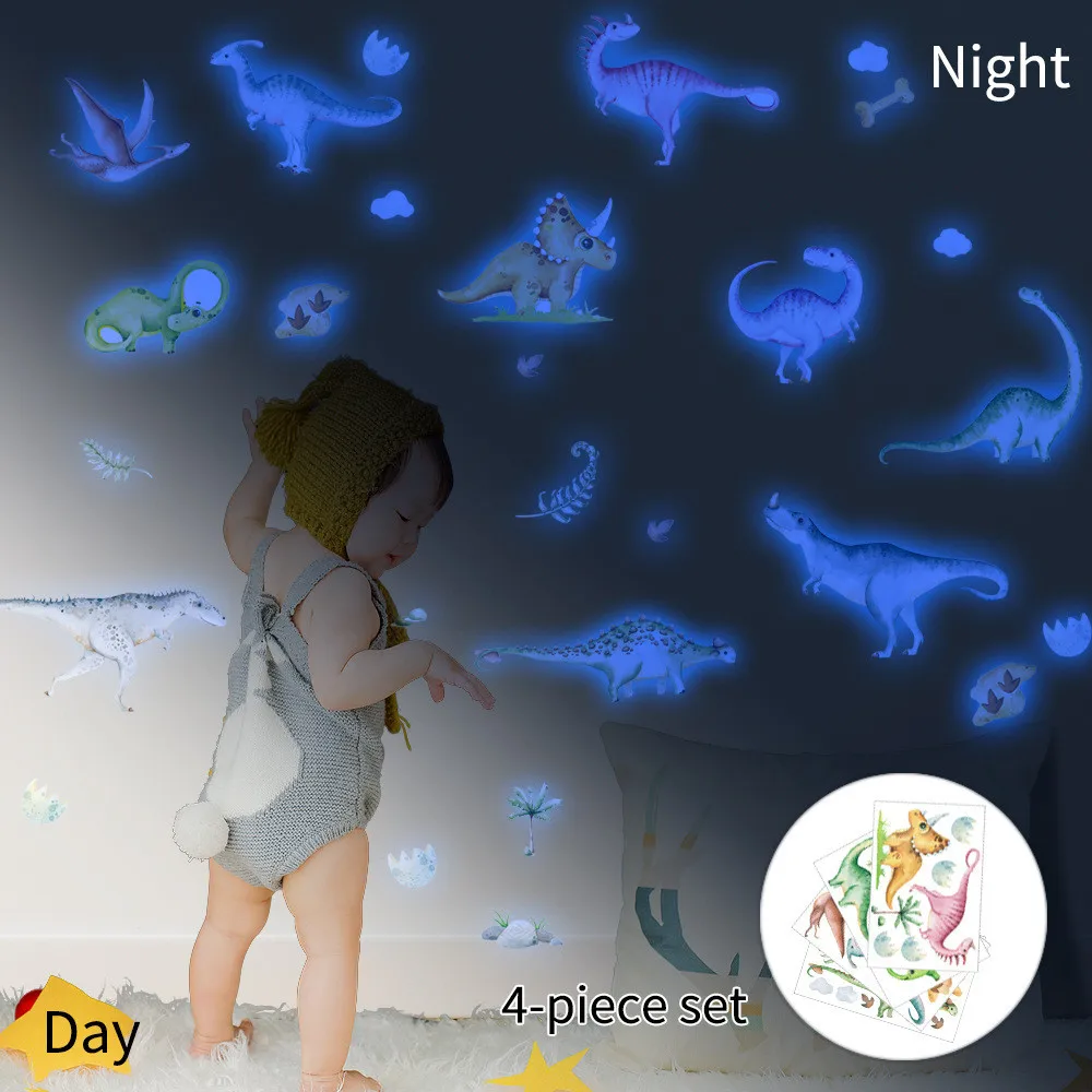 

Dinosaur Luminous Wall Sticker 3D Glowing Dark Dinosaur College Dorm Wall Decorations for Girls Wall Decals for Girls Bedroom