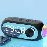xiaomi 2 in 1 bluetooth speaker double alarm clock with led display music player smart bass speaker fm radio home desktop