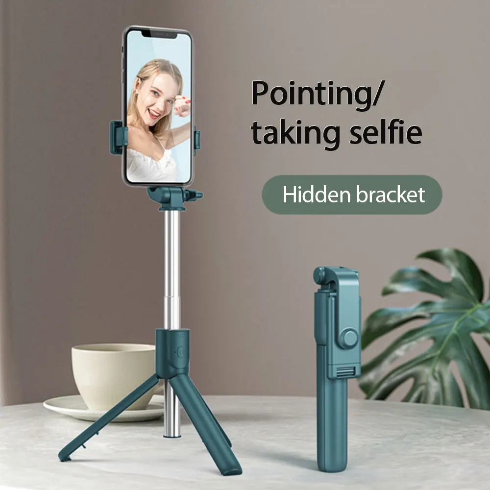 

Foldable Portable Selfie Stick Foldable Wireless Tripod Expandable Monopod Remote Control Lengthened Tripod