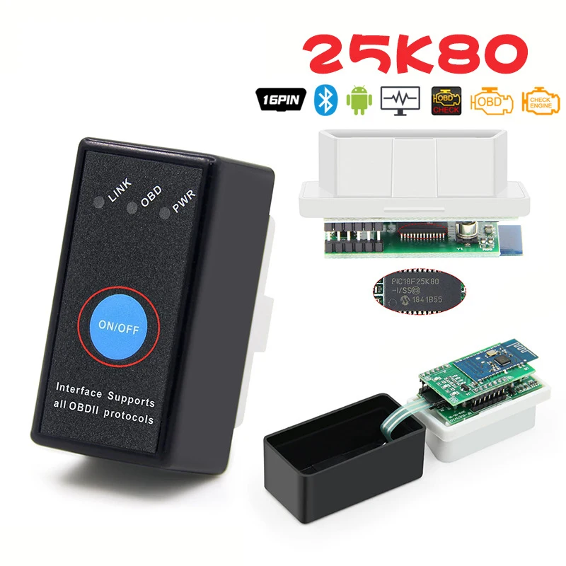 Сканер ELM 327 в 1 5 obd2 Bluetooth 2 0 с переключателем для Android ELM327 V1.5 OBD Автомобильный