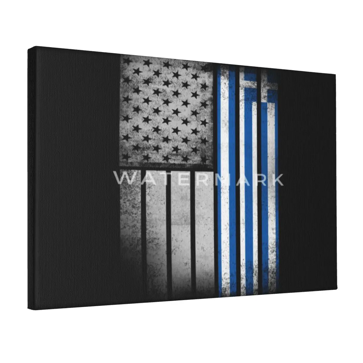 

Greek-american-flag Canvas Frameless Painting Modern Office Perfect Gift Delicate Multi-Style
