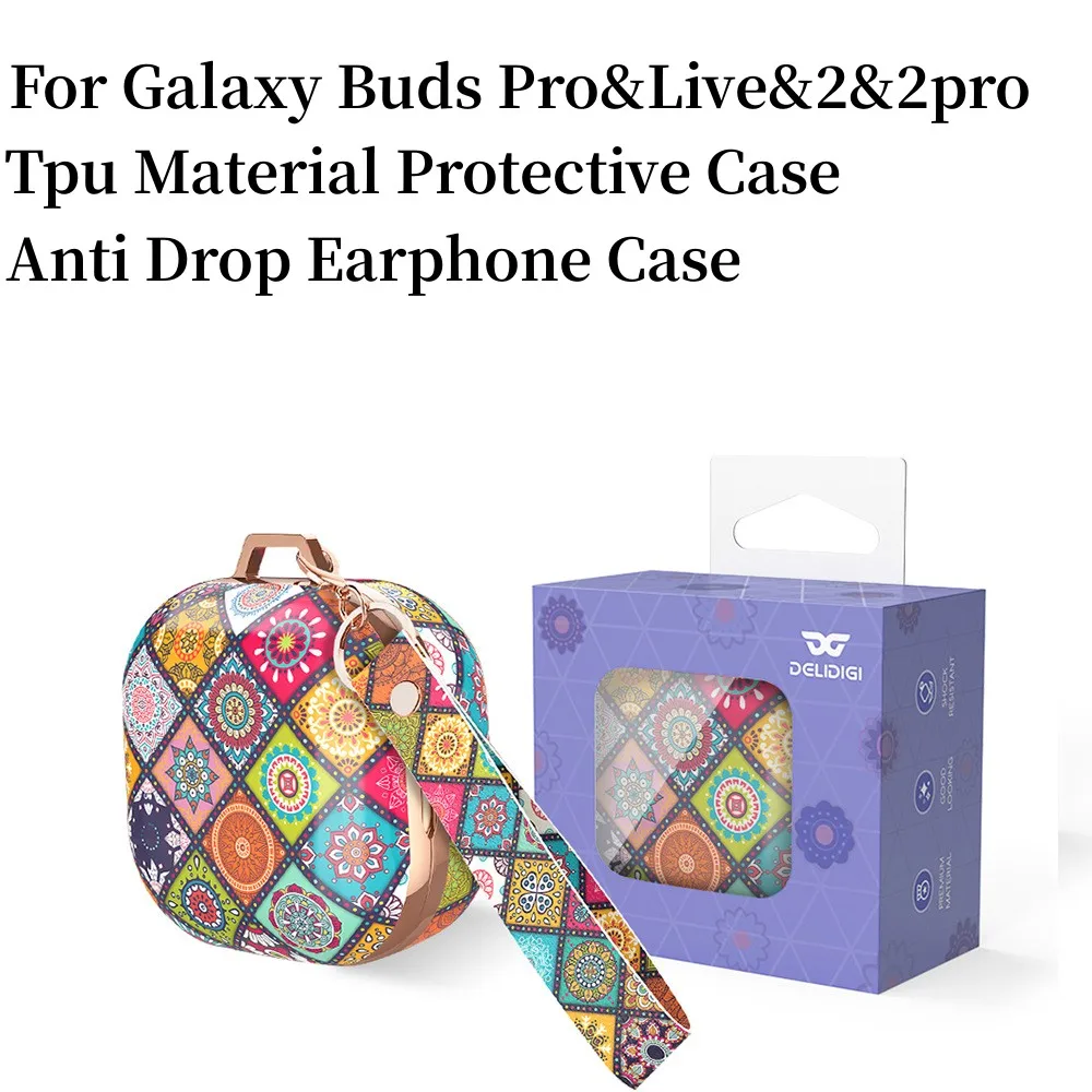 Защитный чехол в стиле ретро Бохо для Samsung Galaxy Buds 2 Pro ударопрочный из ТПУ с