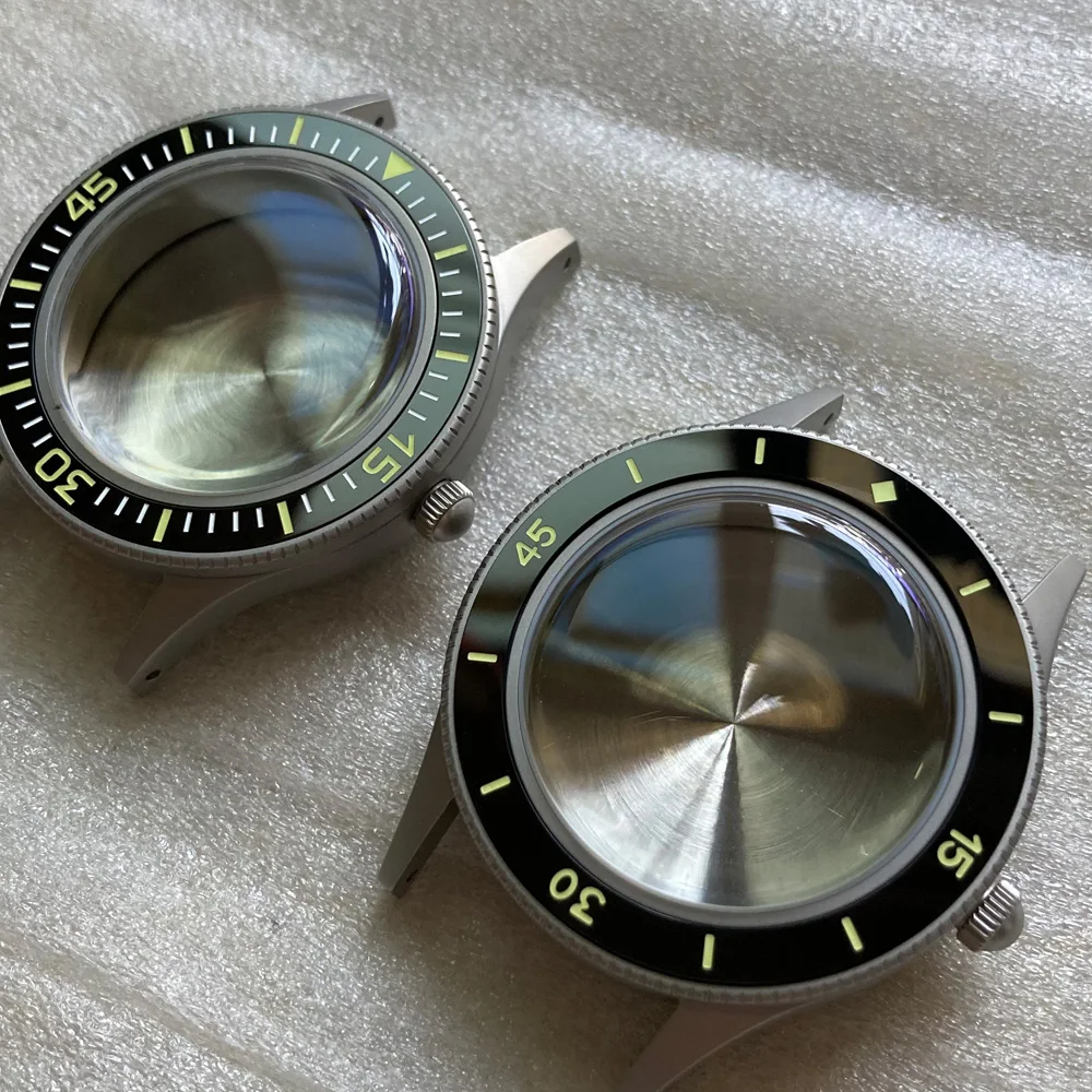 Seiko Modify Parts Solid 40mm Stainless Steel Blasting Sand Retro Watch Case K9 Bubble Glass Fit NH35/36 Movement 20Bar Luminous