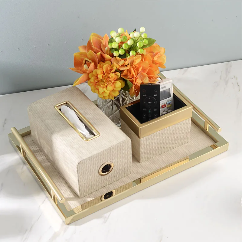 

Luxury white napkin holder household tissue box holder with lid retro decoration coffee table desktop organizer household goods