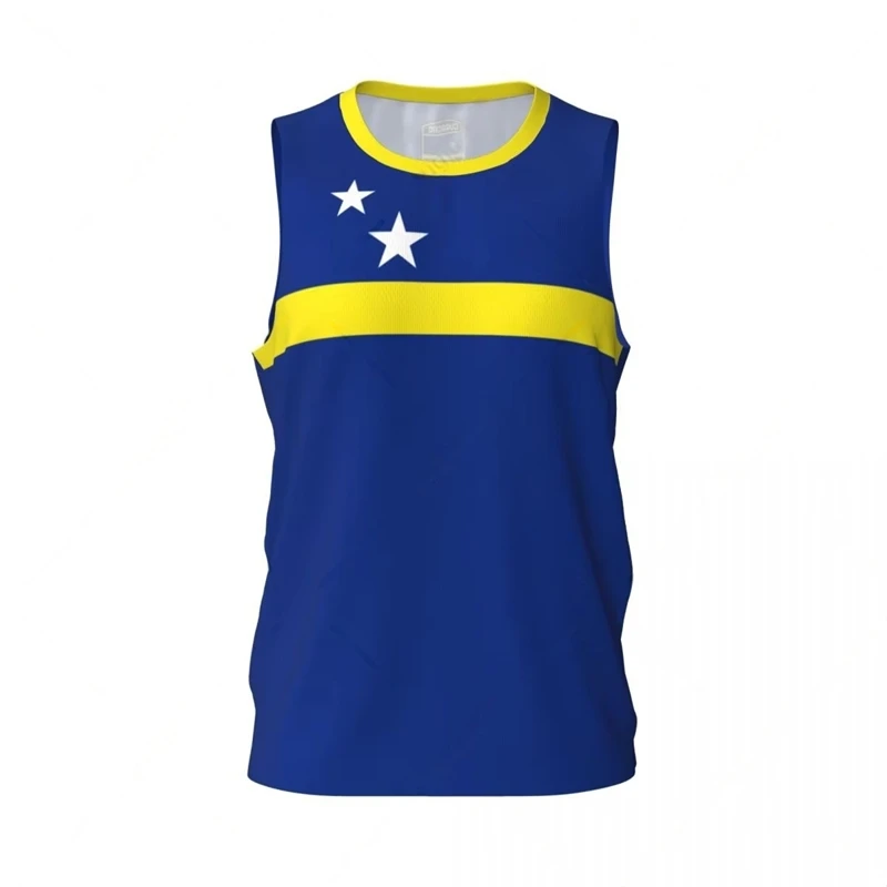 Флаг Кюрасао графические майки простые модные мужские и женские баскетбольные с