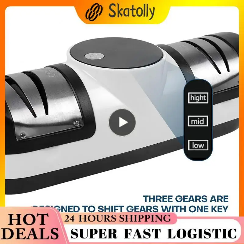 

Electric Knife Sharpener USB Charging Automatic Knife Grinder And Professional Household Fast Sharpening Stone Kitchen Supplies