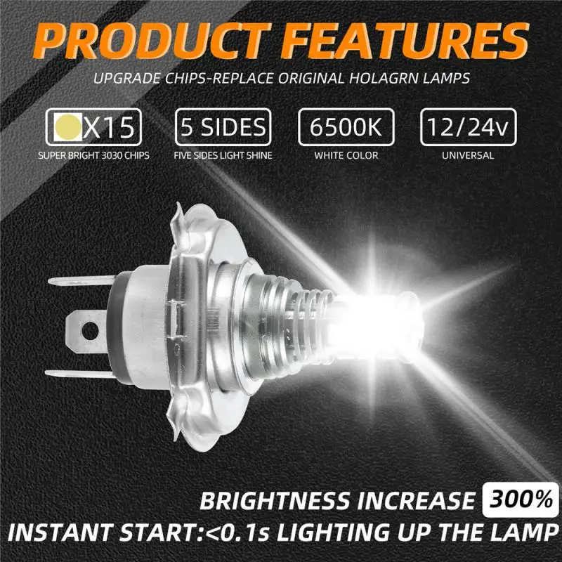 

2pcs Car Lights H4 H7 H11 9006 100W 6500K 3030 Car Signal Lamp White DRL Chip 15 LED Fog Light Bulbs Automobiles Accessories