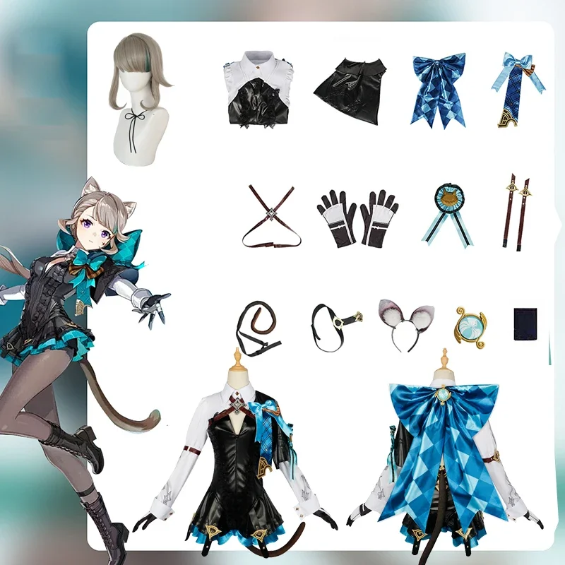 Genshin impact Lynette cosplay халат для Хэллоуина Рождественский карнавальный костюм костюмы