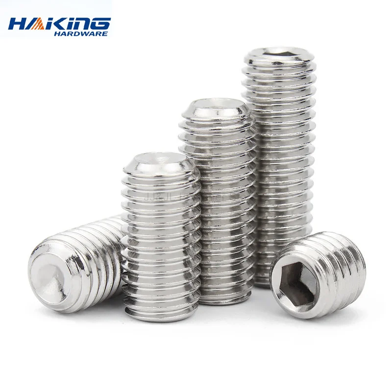 

10/50pcs M2 M2.5 M3 M4 M5 M6 M8 DIN916 A2-70 304 stainless steel Hex Hexagon Socket Allen Cup Point Grub Screw Set Bolt