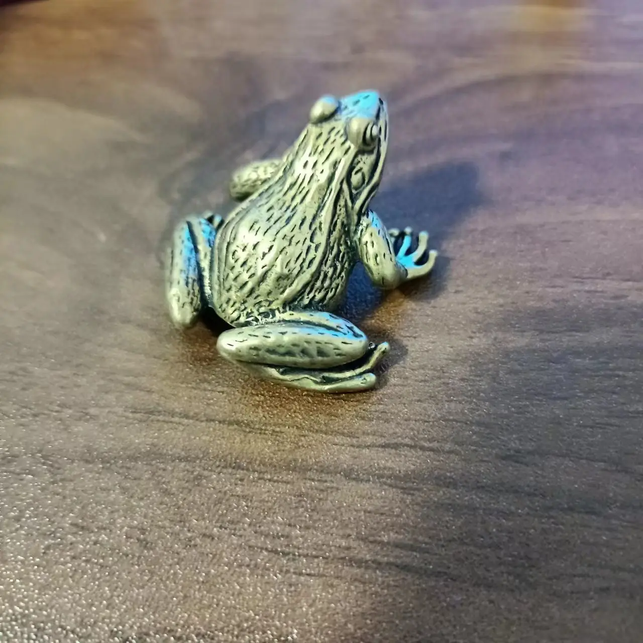 Brass Solid Flower Skin Frog Toad Gadget Tea Pet Paper Weighting Children's Toy Handle Decoration