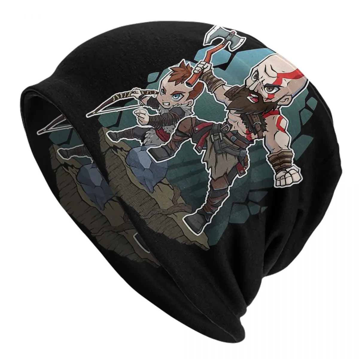 

God of War Athena Game Skullies Beanies Caps Cartoon Kratos And Son Thin Hat Autumn Spring Bonnet Hats Men Women's Ski Cap