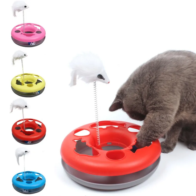 

Funny Pet Toys for Cat Crazy Ball Disk Interactive Kitten Toy Amusement Plate Teaser Mouse Spring Cat Toys Pet Toy Cat Supplies