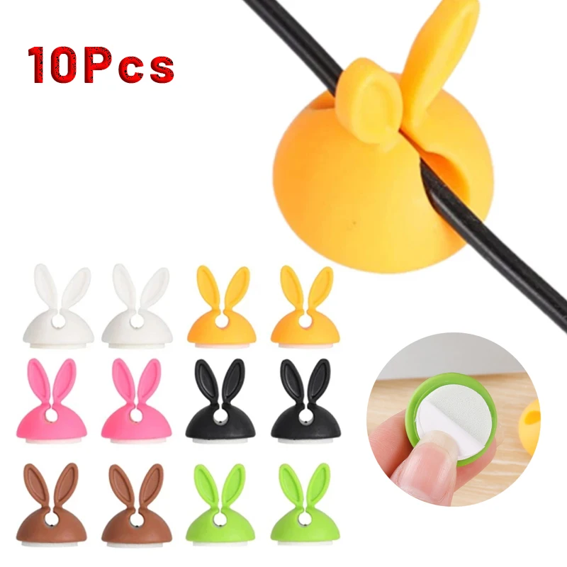 

10PCS Cable Holder Silicone Organizer Earphone Cable Winder Flexible USB Winder Management Clips Holder For Cable Headset
