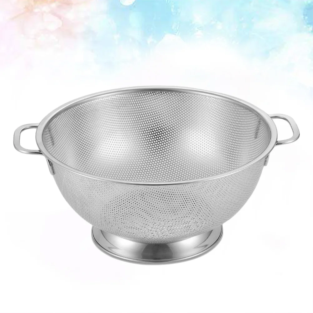 

Stainless Steel Professional Colander Strainer with Heavy Duty Handles and Self-draining Ring Base