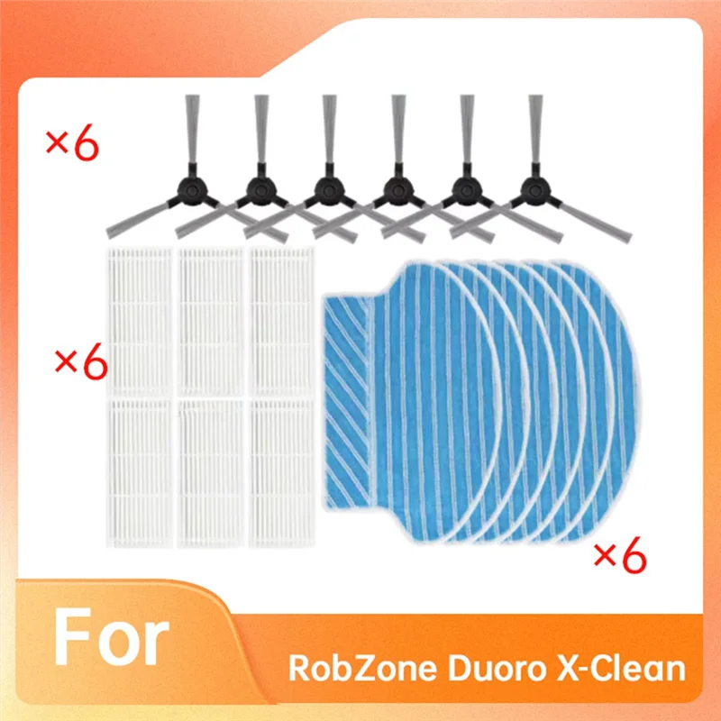 Фото Запасные части для пылесоса Robzone Duoro X-Clean: боковая щетка, HEPA-фильтр, аксессуары для швабры (M04K) №2