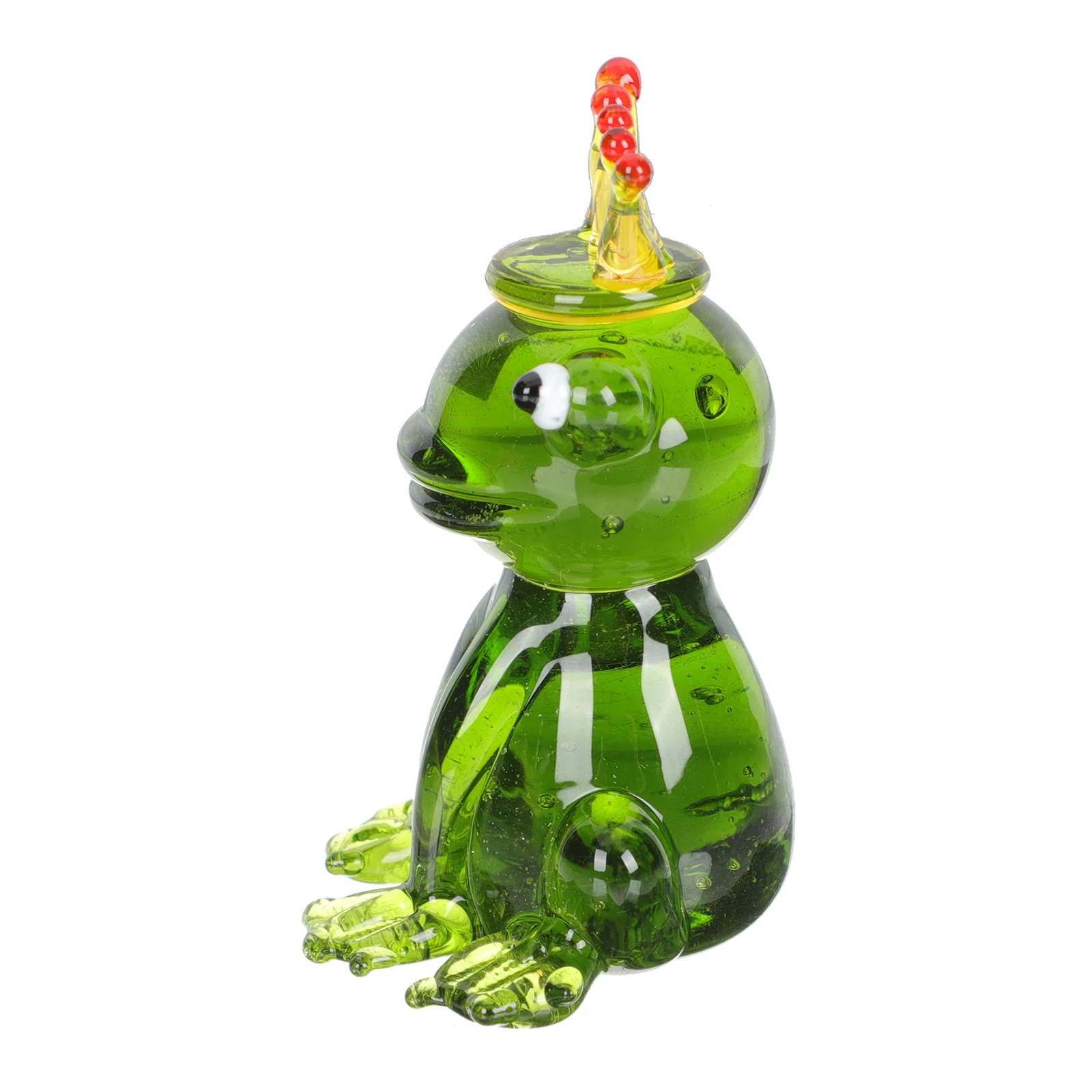 

Outdoor Tabletop Decor Frog-Shaped Ornaments Glass Crafts Adorn Crown Frogs Statuette 5.5x3.2cm Green Animal Decors
