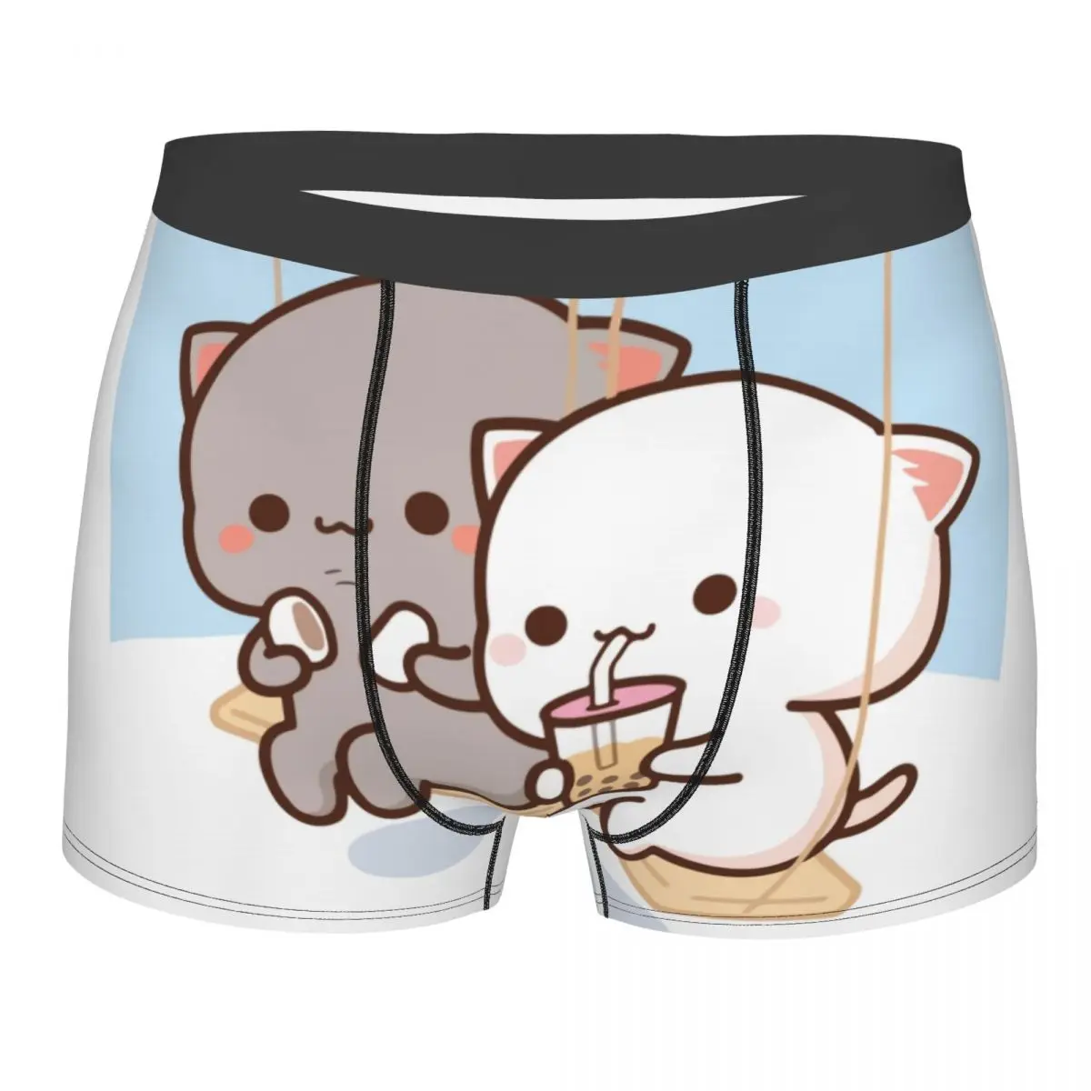 

Мужские дышащие трусы-боксеры из персика и Гомы Mochi Cat Bubble Tea