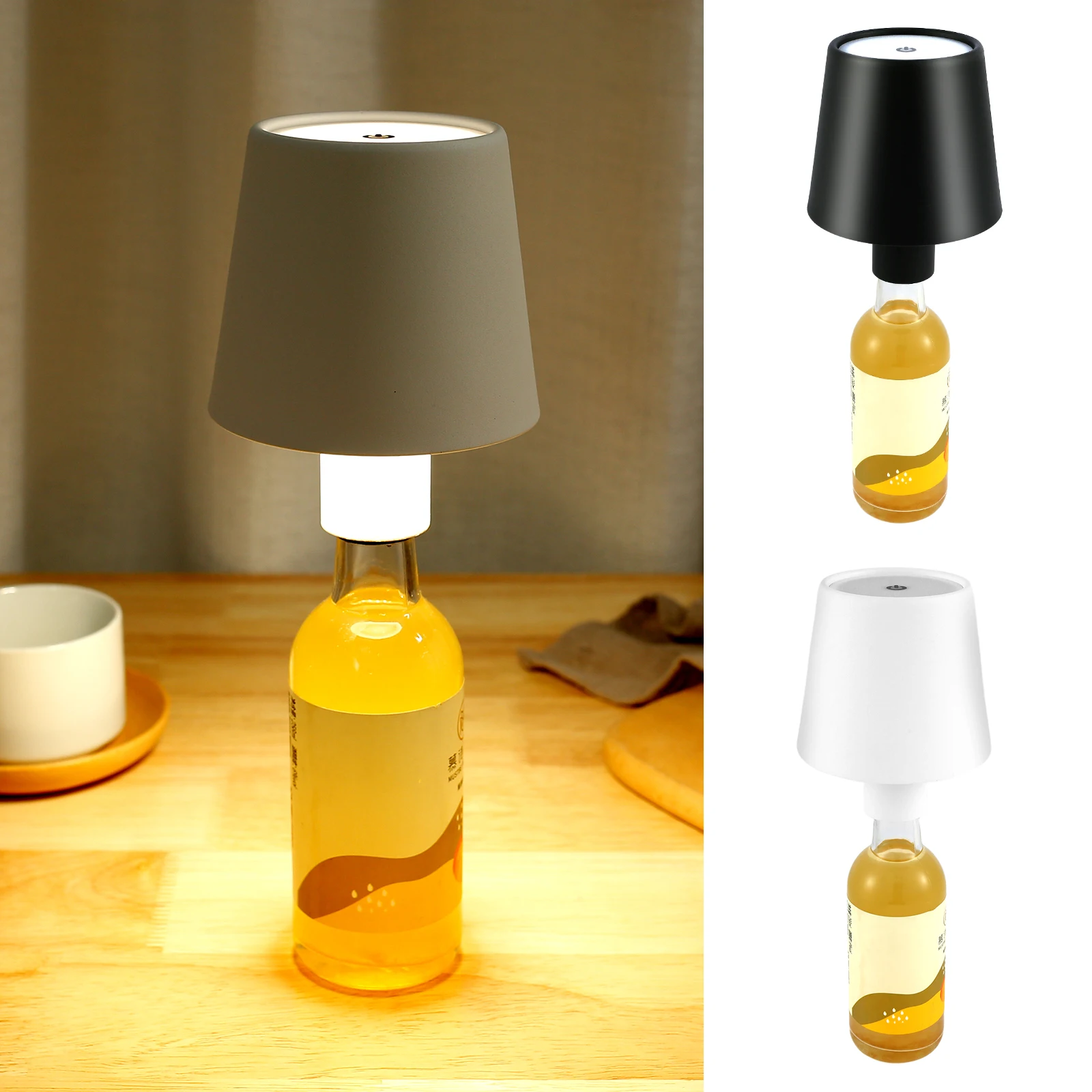 

LED Wine Bottle Lamp 3 Colors Dimmable Wine Bottle Light Touch Control Cordless Table Lamp 4000mAh USB Rechargeable Table Light