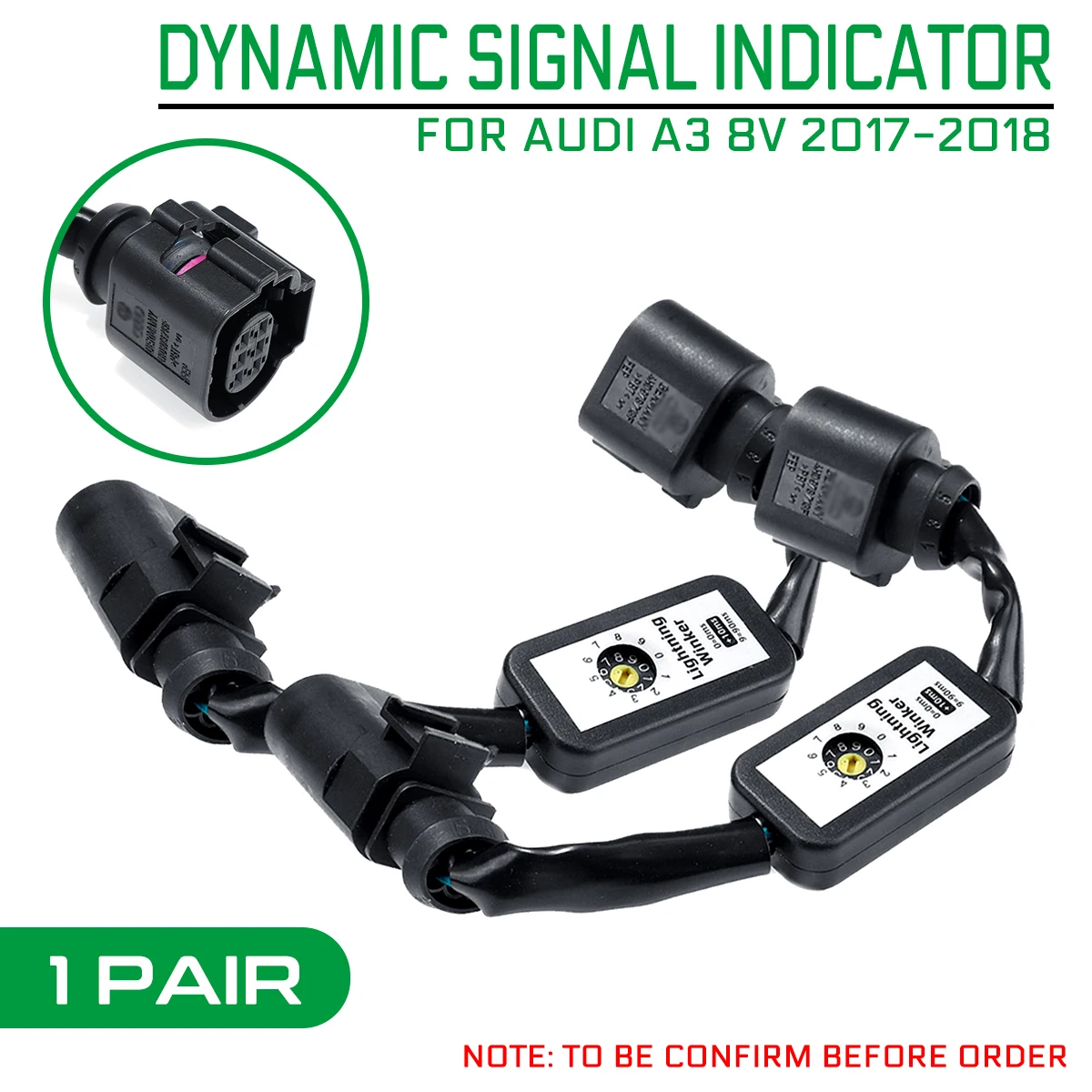 

2pcs For Audi A3 V8 2017-2018 Dynamic Turn Signal Indicator LED Taillight Add-on Module Wire Harness Left & Right Tail Light