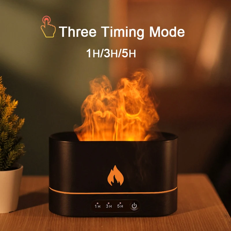 

250ml 2 LED Flame Colors Air Humidifier with Night Light USB Aroma Diffuser for Home Office Timing Control Difusor Aromaterapia