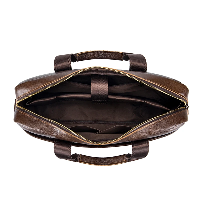 SCHLATUM Briefcase Men's Genuine Leather 14-inch Laptop Bag's Men's Briefcase Office Business Handbag Shoulder Messenger Bags