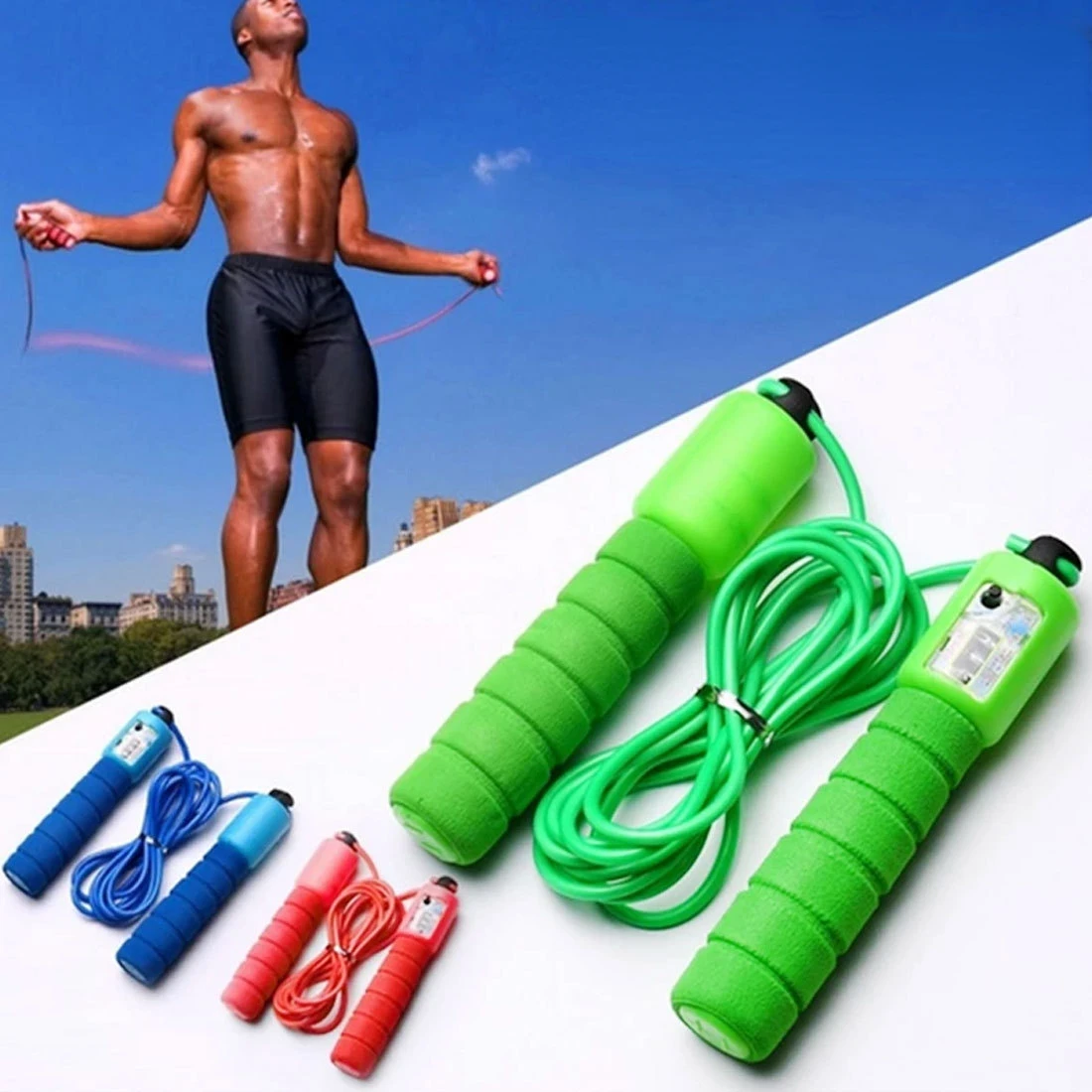 

Jump Ropes with Counter Sports Fitness Adjustable Fast Speed Counting Jump Skip Rope Skipping Wire