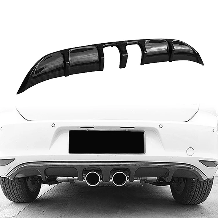 Фото Задний диффузор для Volkswagen VW MK7 2006-2008, карбоновый, спортивный стиль, для моделей GTI и R20 №1