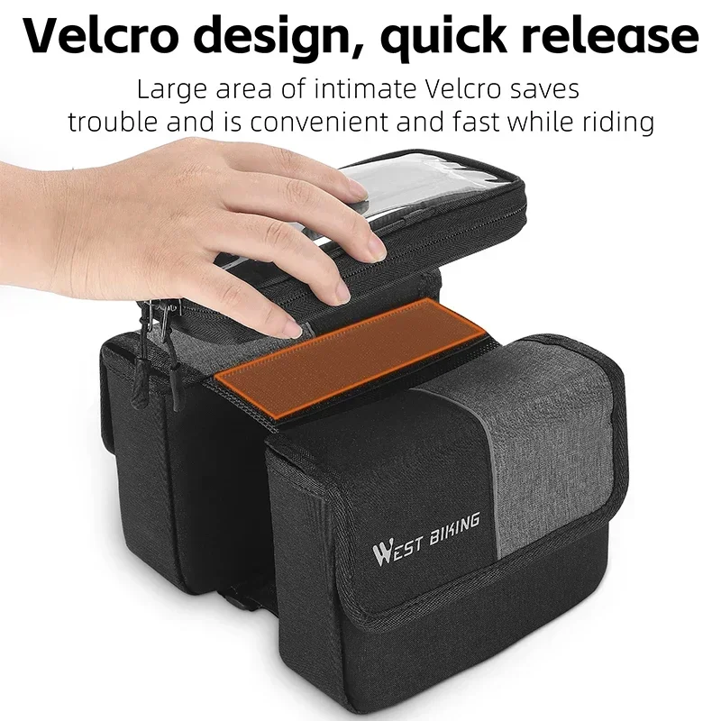 WEST BIKING 3 в 1 сумка на переднюю раму велосипеда с сенсорным экраном верхняя трубка