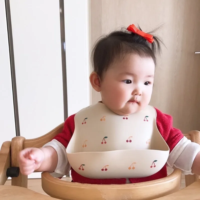 

HoneyCherry Baby Silicone Bibs Food Grade Silicone Rice Bibs Complementary Food Bibs Baby Accessories