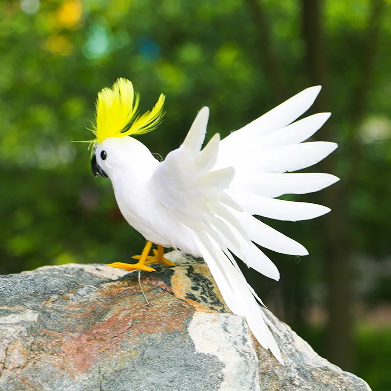 

cute small foam&feathers white wings parrot bird model toy home garden decoration gift about 20x30cm