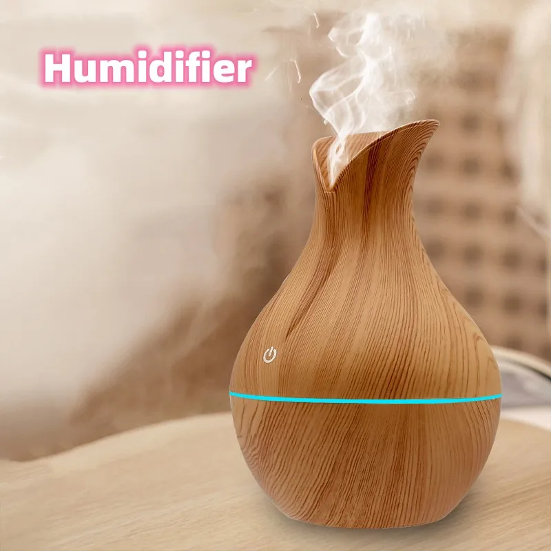 

Creative Vase Humidifier Wood Grain USB Car Home Office Air Humidifier Essential Oil Aromatherapy Diffuse Mist Maker Diffuser