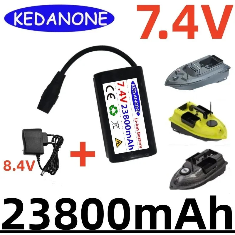 

Batería Lipo mejorada, 7,4 V, 23800mah, T188, 2011-5, T888, V007, H18, C18, Fernbedienung, Angeln, Colonia Boote, Ersatzteile