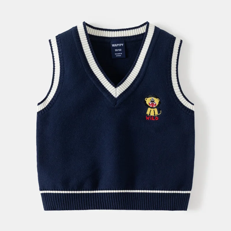 Детский свитер новинка осени/зимы 2024 вязаная майка для мальчиков детский без