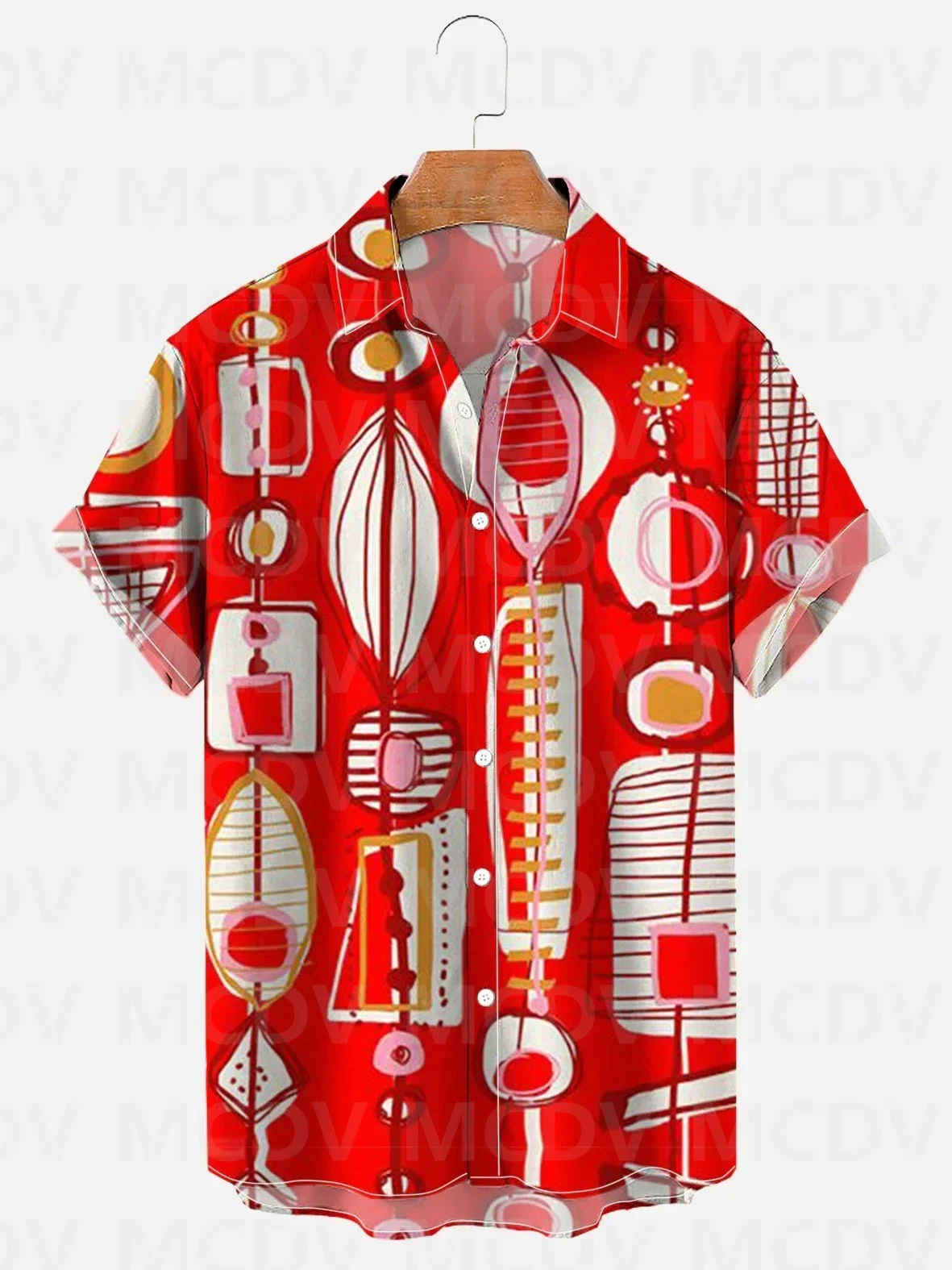 Мужская повседневная гавайская рубашка с коротким рукавом 3D принтом грибов