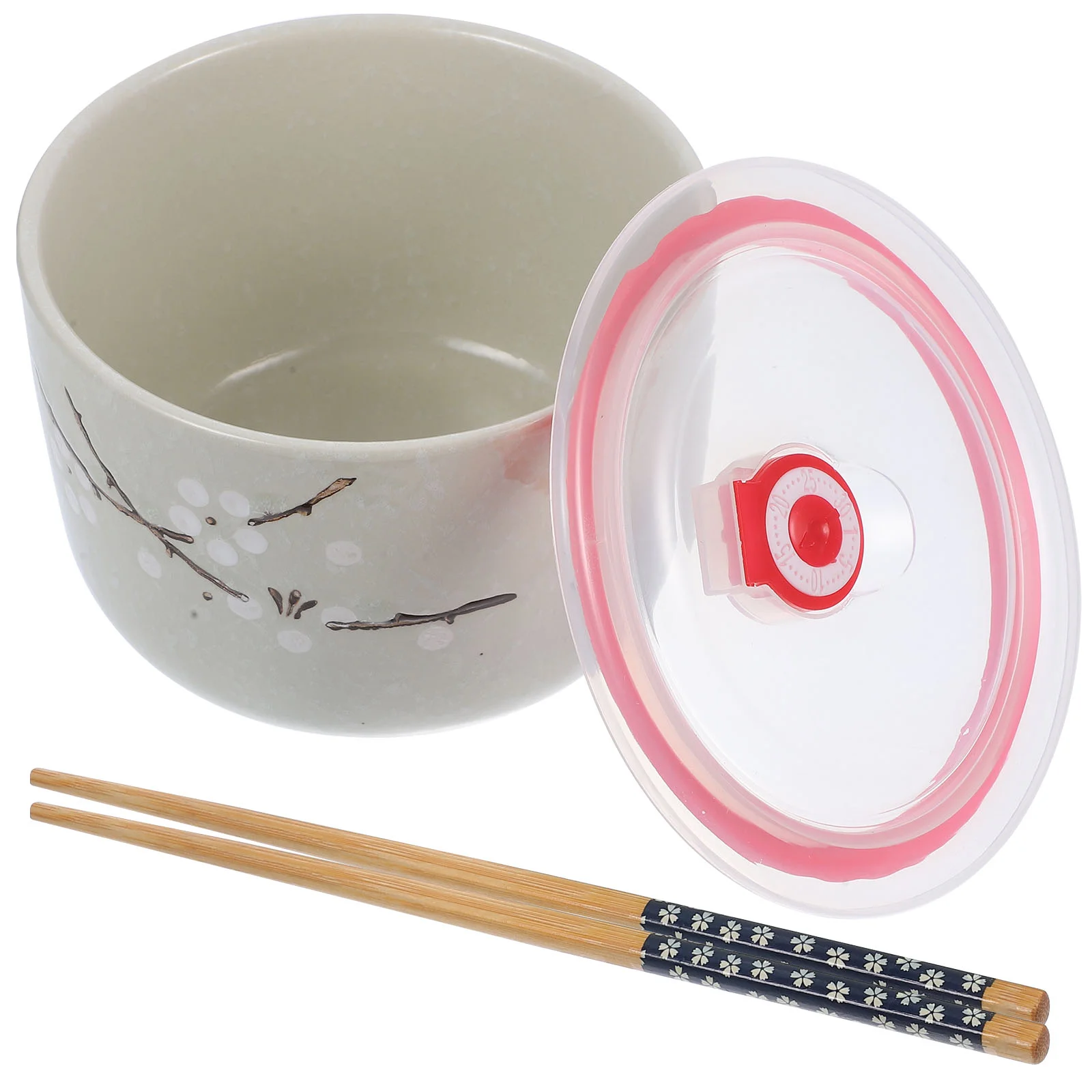 

Reusable Food Bowl Bento Ceramic Lunch Eat Ramen Daily Use Lidded Design Microwave Bowls Salad Instant Noodle Storage Jar