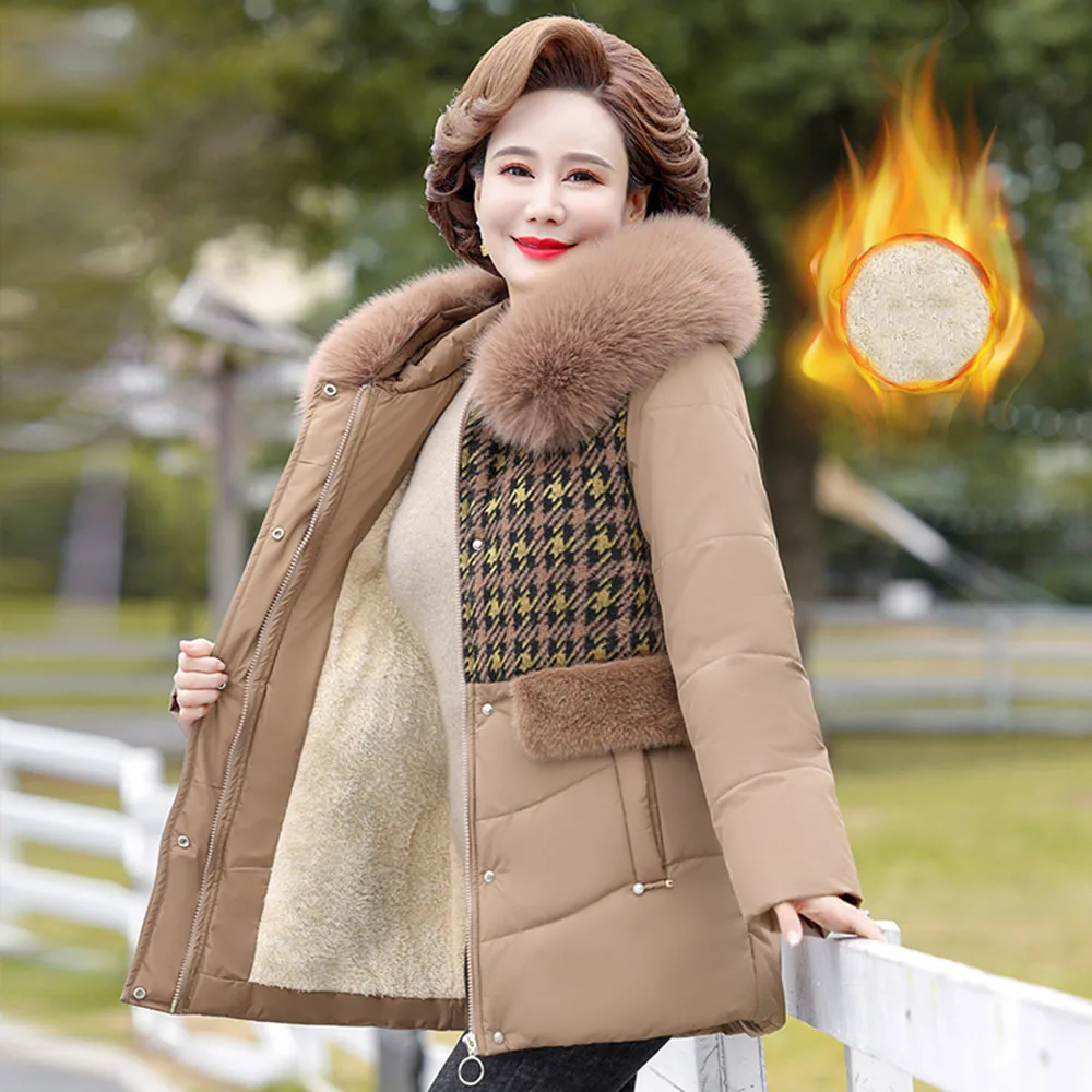 New Mother's Winter Down Cotton Jacket Fashion Short Women Coats Middle Aged And Old People Winter Warm Padded Jackets Woman 5XL