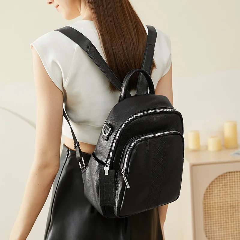

Женский дизайнерский рюкзак из натуральной кожи, модные многофункциональные дорожные сумки на ремне, школьные ранцы